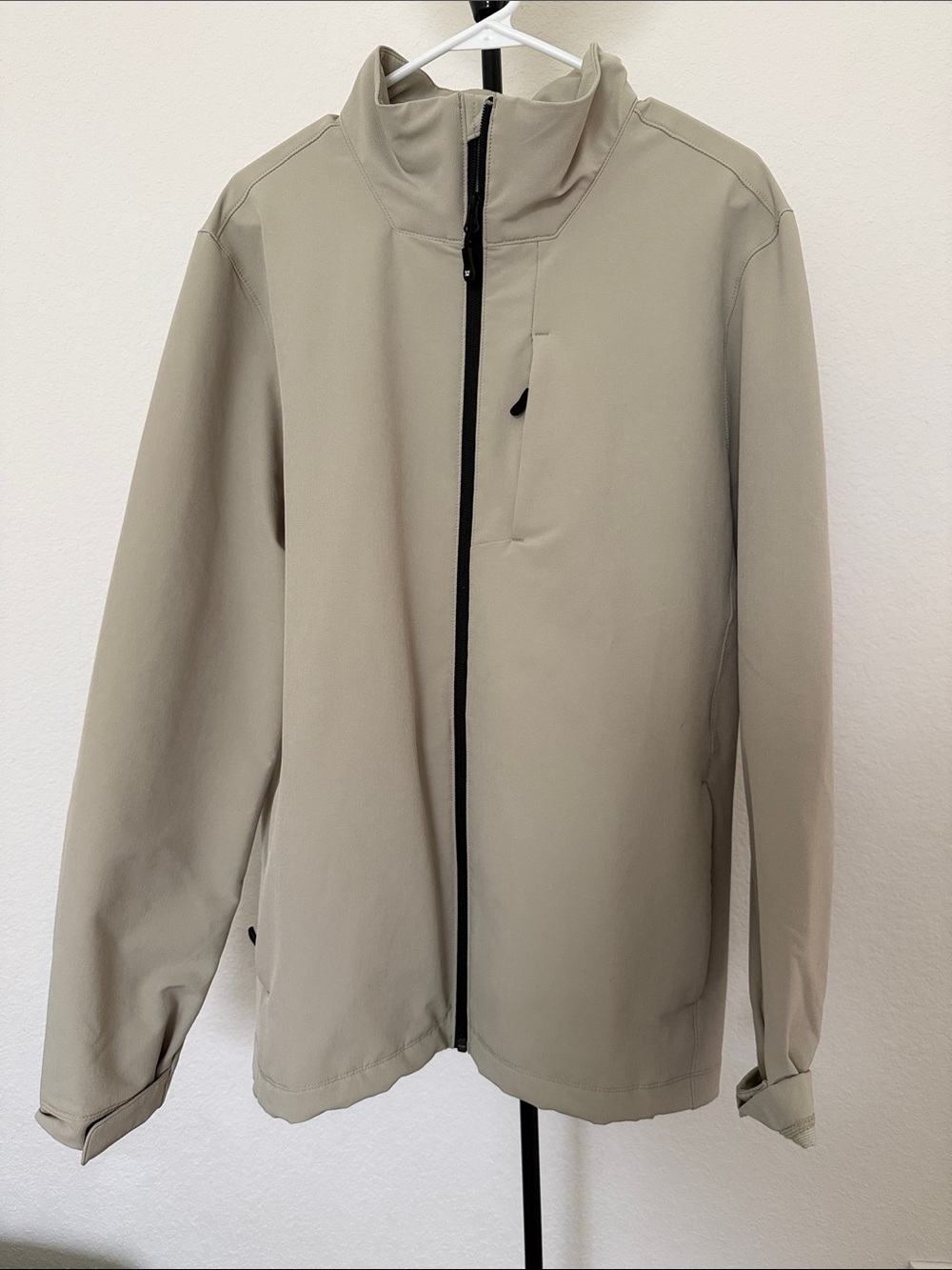 32 Degrees Light Beige Zip-Front Shirt Jacket